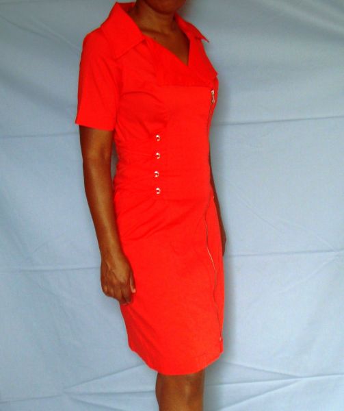 VESTIDO C/ ZIPER TRANSVERSAL(tricoline)