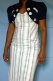 conj.vestido tomara que caia e bolero(sarja listrada)