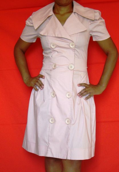 VESTIDO C/ BOTÃO TRANSPASSADO(tricoline)