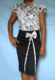 conj.saia (coton satim)e camisete(tricoline estampada)